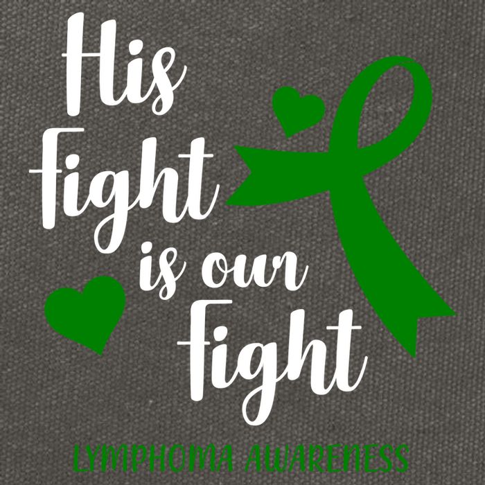 His Fight Is Our Fight Lymphoma Awareness Cotton Canvas Backpack