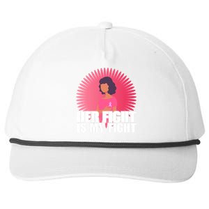 Her Fight Is My Fight Breast Cancer Awareness Snapback Five-Panel Rope Hat