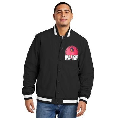 Her Fight Is My Fight Breast Cancer Awareness Insulated Varsity Jacket