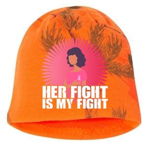 Her Fight Is My Fight Breast Cancer Awareness Kati - Camo Knit Beanie