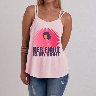 Her Fight Is My Fight Breast Cancer Awareness Women's Strappy Tank