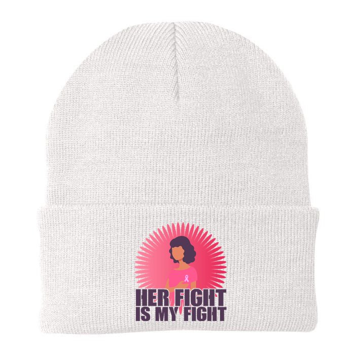 Her Fight Is My Fight Breast Cancer Awareness Knit Cap Winter Beanie