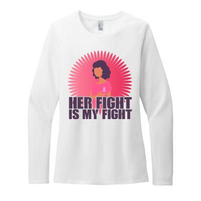 Her Fight Is My Fight Breast Cancer Awareness Womens CVC Long Sleeve Shirt