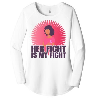 Her Fight Is My Fight Breast Cancer Awareness Women's Perfect Tri Tunic Long Sleeve Shirt