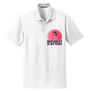 Her Fight Is My Fight Breast Cancer Awareness Dry Zone Grid Polo