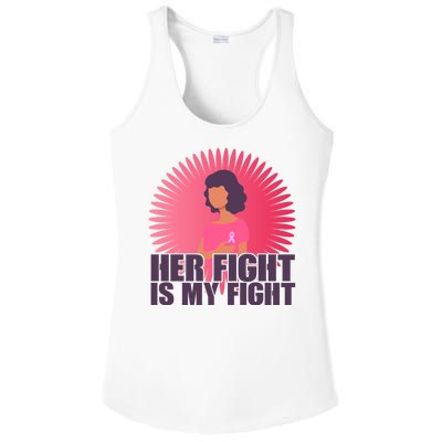 Her Fight Is My Fight Breast Cancer Awareness Ladies PosiCharge Competitor Racerback Tank