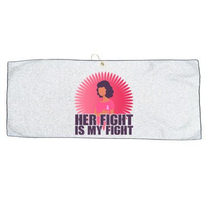 Her Fight Is My Fight Breast Cancer Awareness Large Microfiber Waffle Golf Towel