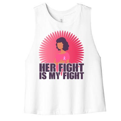 Her Fight Is My Fight Breast Cancer Awareness Women's Racerback Cropped Tank