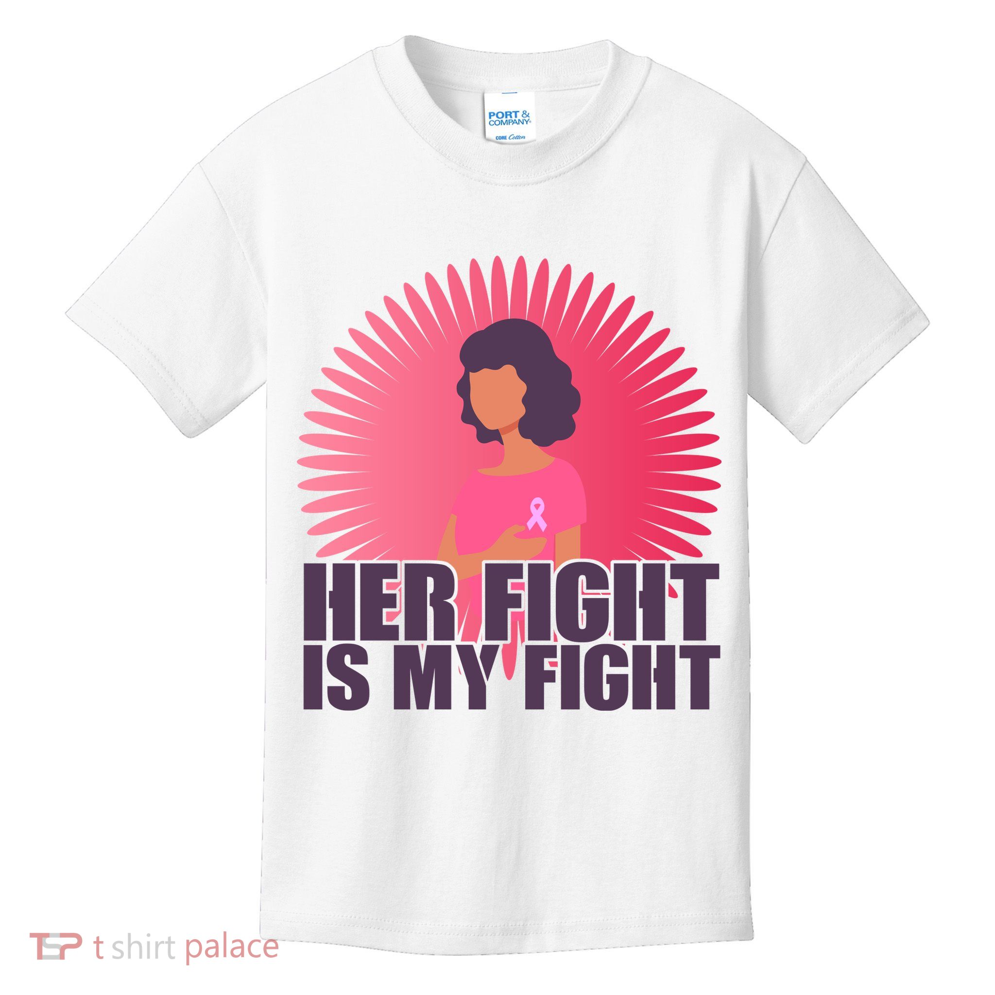 Her Fight Is My Fight Breast Cancer Awareness Kids T-Shirt