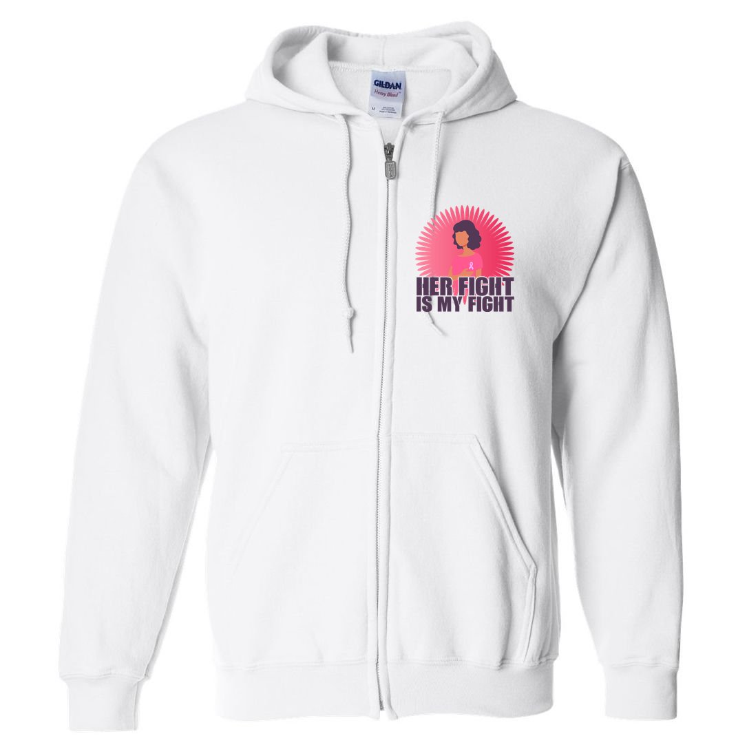 Her Fight Is My Fight Breast Cancer Awareness Full Zip Hoodie