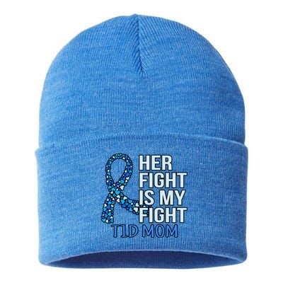 Her Fight Is My Fight Diabetes Awareness Diabetic Graphic Cool Gift Sustainable Knit Beanie