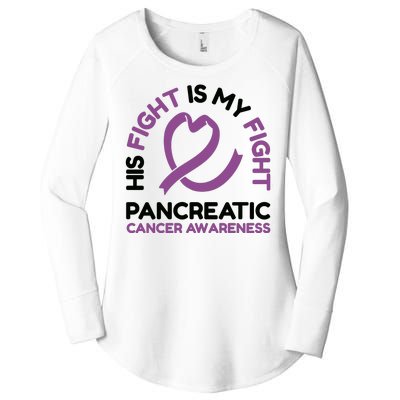 His Fight Is My Fight Pancreatic Cancer Awareness Women's Perfect Tri Tunic Long Sleeve Shirt