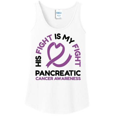 His Fight Is My Fight Pancreatic Cancer Awareness Ladies Essential Tank