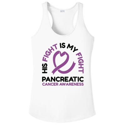 His Fight Is My Fight Pancreatic Cancer Awareness Ladies PosiCharge Competitor Racerback Tank