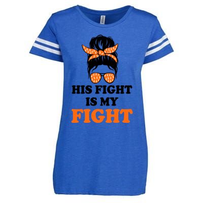 His Fight Is My Fight Gift Enza Ladies Jersey Football T-Shirt