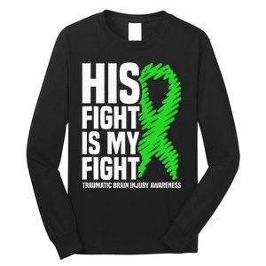 His Fight Is My Fight Traumatic Brain Injury Awareness Long Sleeve Shirt