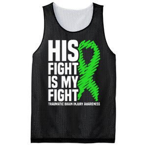 His Fight Is My Fight Traumatic Brain Injury Awareness Mesh Reversible Basketball Jersey Tank