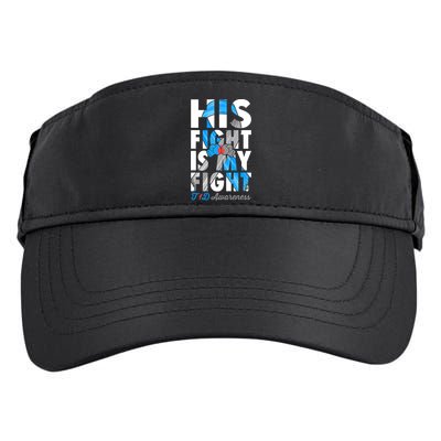 His Fight Is My Fight T1D Type 1 Diabetes Awareness Ribbon Adult Drive Performance Visor