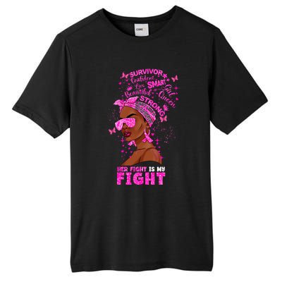 Her Fight Is My Fight Breast Cancer Black Woman Melanin Afro Tall Fusion ChromaSoft Performance T-Shirt