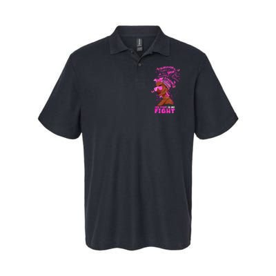 Her Fight Is My Fight Breast Cancer Black Woman Melanin Afro Softstyle Adult Sport Polo