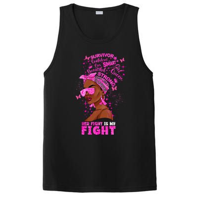 Her Fight Is My Fight Breast Cancer Black Woman Melanin Afro PosiCharge Competitor Tank