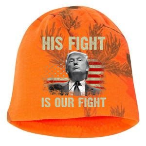 His Fight Is Our Fight Trump 2024 Kati - Camo Knit Beanie