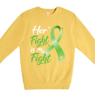 Her Fight Is My Fight Lymphoma Cancer Awareness Ribbon Mom Gift Premium Crewneck Sweatshirt