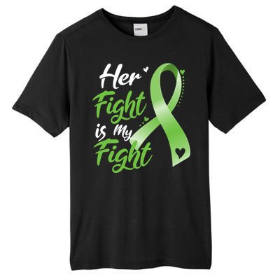 Her Fight Is My Fight Lymphoma Cancer Awareness Ribbon Mom Gift Tall Fusion ChromaSoft Performance T-Shirt