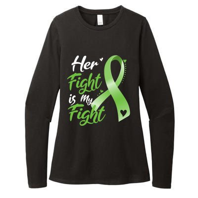 Her Fight Is My Fight Lymphoma Cancer Awareness Ribbon Mom Gift Womens CVC Long Sleeve Shirt