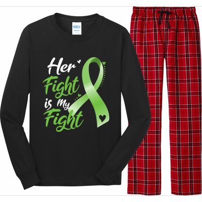 Her Fight Is My Fight Lymphoma Cancer Awareness Ribbon Mom Gift Long Sleeve Pajama Set