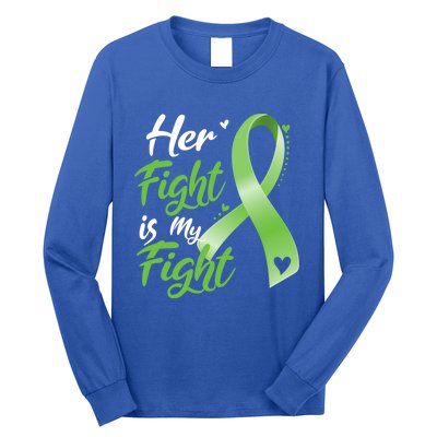 Her Fight Is My Fight Lymphoma Cancer Awareness Ribbon Mom Gift Long Sleeve Shirt