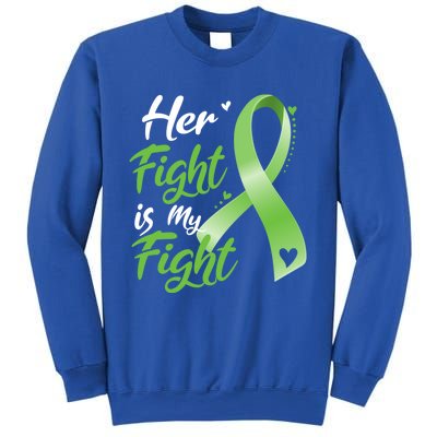 Her Fight Is My Fight Lymphoma Cancer Awareness Ribbon Mom Gift Sweatshirt