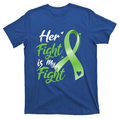 Her Fight Is My Fight Lymphoma Cancer Awareness Ribbon Mom Gift T-Shirt