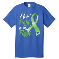 Her Fight Is My Fight Lymphoma Cancer Awareness Ribbon Mom Gift Tall T-Shirt