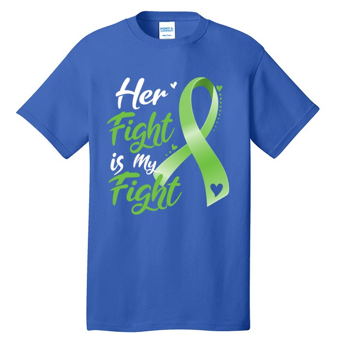 Her Fight Is My Fight Lymphoma Cancer Awareness Ribbon Mom Gift Tall T-Shirt