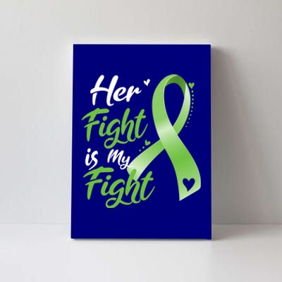 Her Fight Is My Fight Lymphoma Cancer Awareness Ribbon Mom Gift Canvas