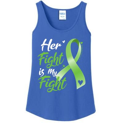 Her Fight Is My Fight Lymphoma Cancer Awareness Ribbon Mom Gift Ladies Essential Tank