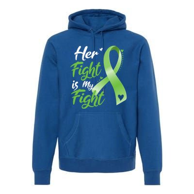 Her Fight Is My Fight Lymphoma Cancer Awareness Ribbon Mom Gift Premium Hoodie