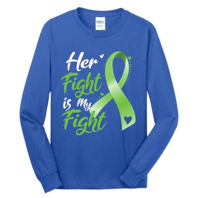 Her Fight Is My Fight Lymphoma Cancer Awareness Ribbon Mom Gift Tall Long Sleeve T-Shirt