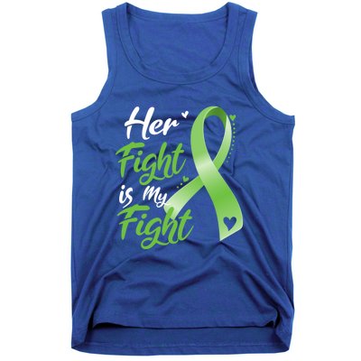 Her Fight Is My Fight Lymphoma Cancer Awareness Ribbon Mom Gift Tank Top