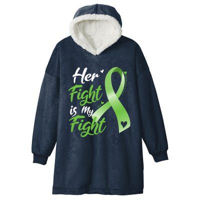 Her Fight Is My Fight Lymphoma Cancer Awareness Ribbon Mom Gift Hooded Wearable Blanket