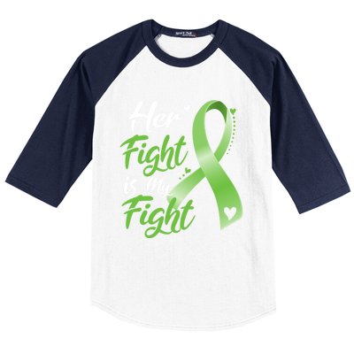 Her Fight Is My Fight Lymphoma Cancer Awareness Ribbon Mom Gift Baseball Sleeve Shirt