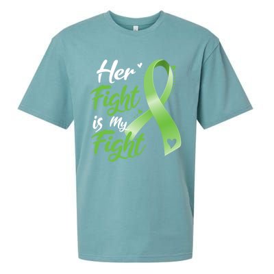 Her Fight Is My Fight Lymphoma Cancer Awareness Ribbon Mom Gift Sueded Cloud Jersey T-Shirt