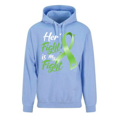 Her Fight Is My Fight Lymphoma Cancer Awareness Ribbon Mom Gift Unisex Surf Hoodie