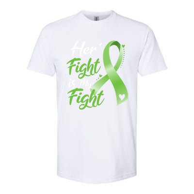 Her Fight Is My Fight Lymphoma Cancer Awareness Ribbon Mom Gift Softstyle CVC T-Shirt