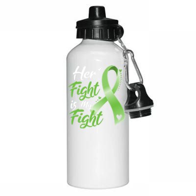 Her Fight Is My Fight Lymphoma Cancer Awareness Ribbon Mom Gift Aluminum Water Bottle