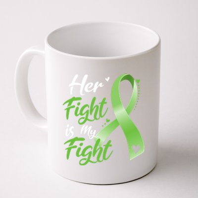 Her Fight Is My Fight Lymphoma Cancer Awareness Ribbon Mom Gift Coffee Mug