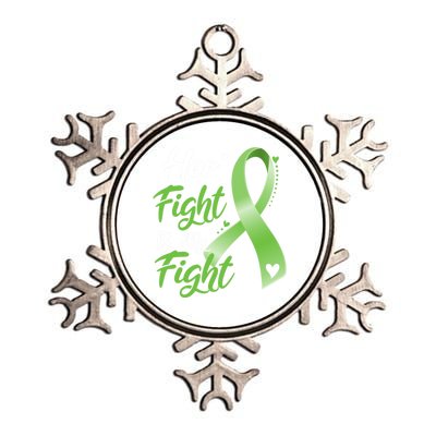 Her Fight Is My Fight Lymphoma Cancer Awareness Ribbon Mom Gift Metallic Star Ornament