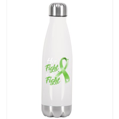 Her Fight Is My Fight Lymphoma Cancer Awareness Ribbon Mom Gift Stainless Steel Insulated Water Bottle