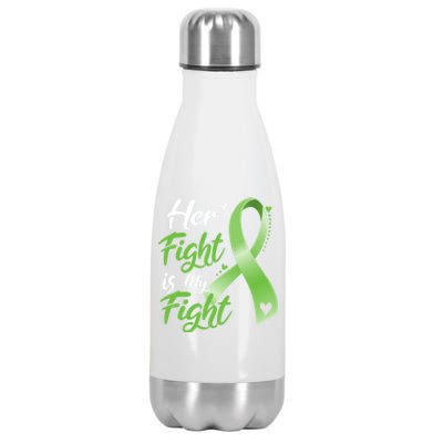 Her Fight Is My Fight Lymphoma Cancer Awareness Ribbon Mom Gift Stainless Steel Insulated Water Bottle